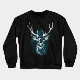 Graphic Reindeer white on grunge texture Crewneck Sweatshirt